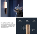 Glass Wood Motion Sensor LED Night Light, Motion Activated,Wall Lights Battery Operated,Rechargeable Wall Lights,Wireless Wall Light,Suitable For Corridors, Stairs, Bedrooms, Brown 18052