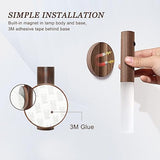 Glass Wood Motion Sensor LED Night Light, Motion Activated,Wall Lights Battery Operated,Rechargeable Wall Lights,Wireless Wall Light,Suitable For Corridors, Stairs, Bedrooms, Brown 18052