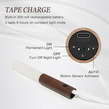Glass Wood Motion Sensor LED Night Light, Motion Activated,Wall Lights Battery Operated,Rechargeable Wall Lights,Wireless Wall Light,Suitable For Corridors, Stairs, Bedrooms, Brown 18052