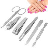 SJ 6 in 1 Nail Art Clipper Pedicure Manicure Tweezer Cutter Earpick Tool Set - 29 18057