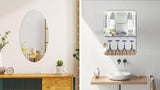 Combo of Oval Shape & Square Shape Mirror (Pack of 1) 13064