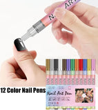 Nail Art Pens Set of 12 Colors 19378