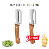 Zero Snag Wooden Peeler for Kitchen Tool,Premium 2-in-1 Multifunctional Fruit & Vegetable Peeler -  Pack of 2 25560