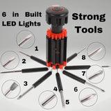 8 in 1 Screwdrivers with Worklight and Flashlight 19357