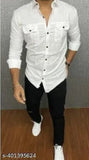 Men Cotton Blend Double Pocket Full Sleeves Shirt Pack of 2 6824