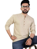 Men's Slim Fit Full Sleeve Cotton Short Kurta Pack of 1 6824